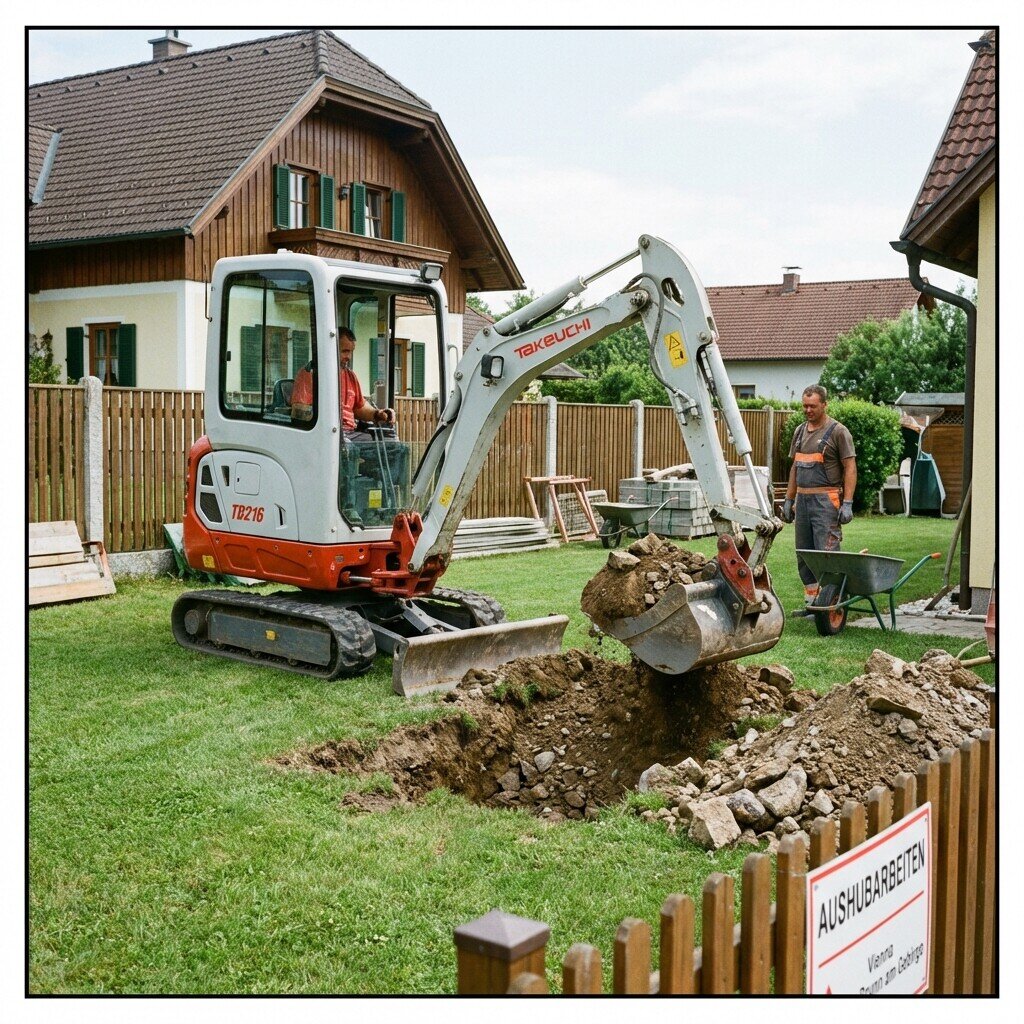 Baggerarbeiten in Brunn am Gebirge und Umgebung