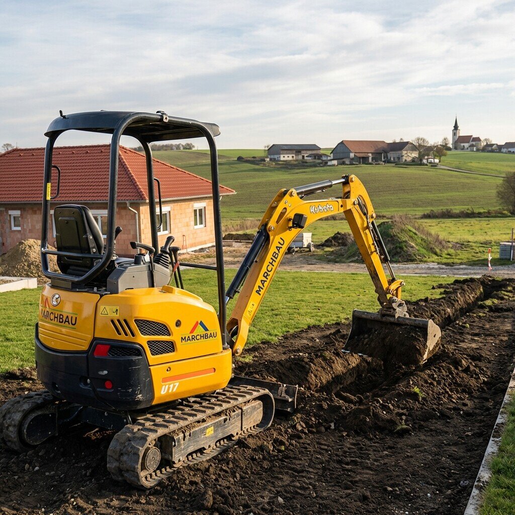 Baggerarbeiten in Marchegg und Umgebung