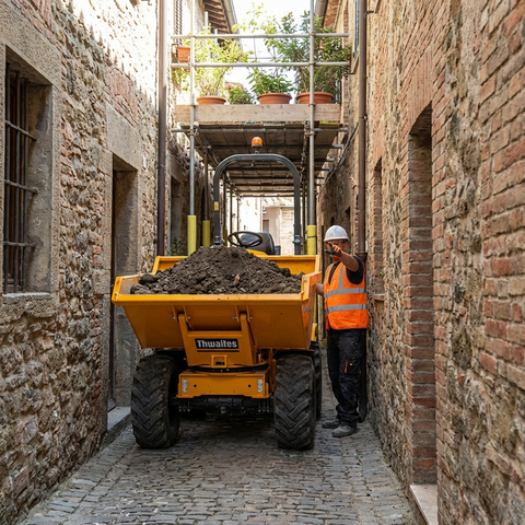 Baggerarbeiten bei engem Raum