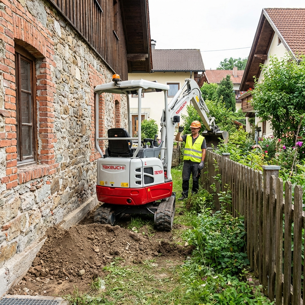 Profi Baggerarbeiten Team bei der Arbeit