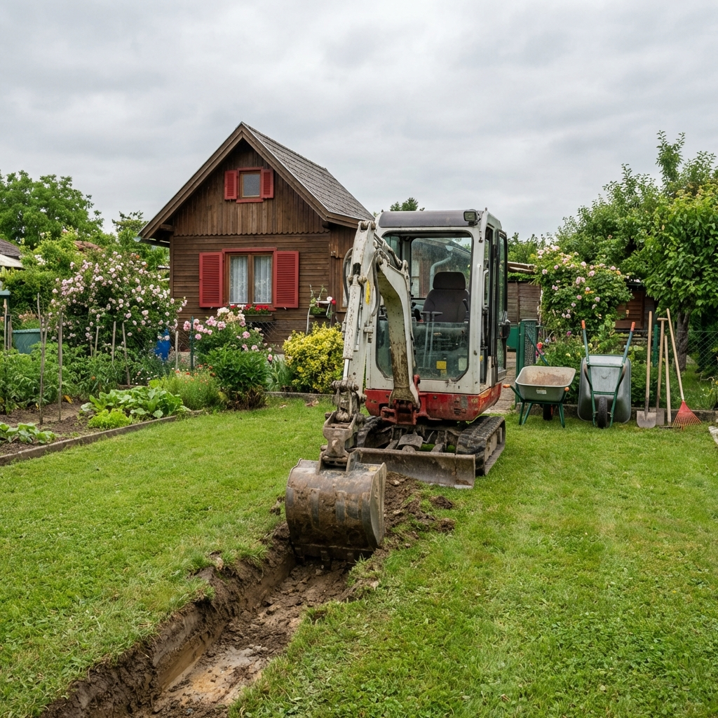 Baggerarbeiten im KGV Gartenfreunde Ottakring
