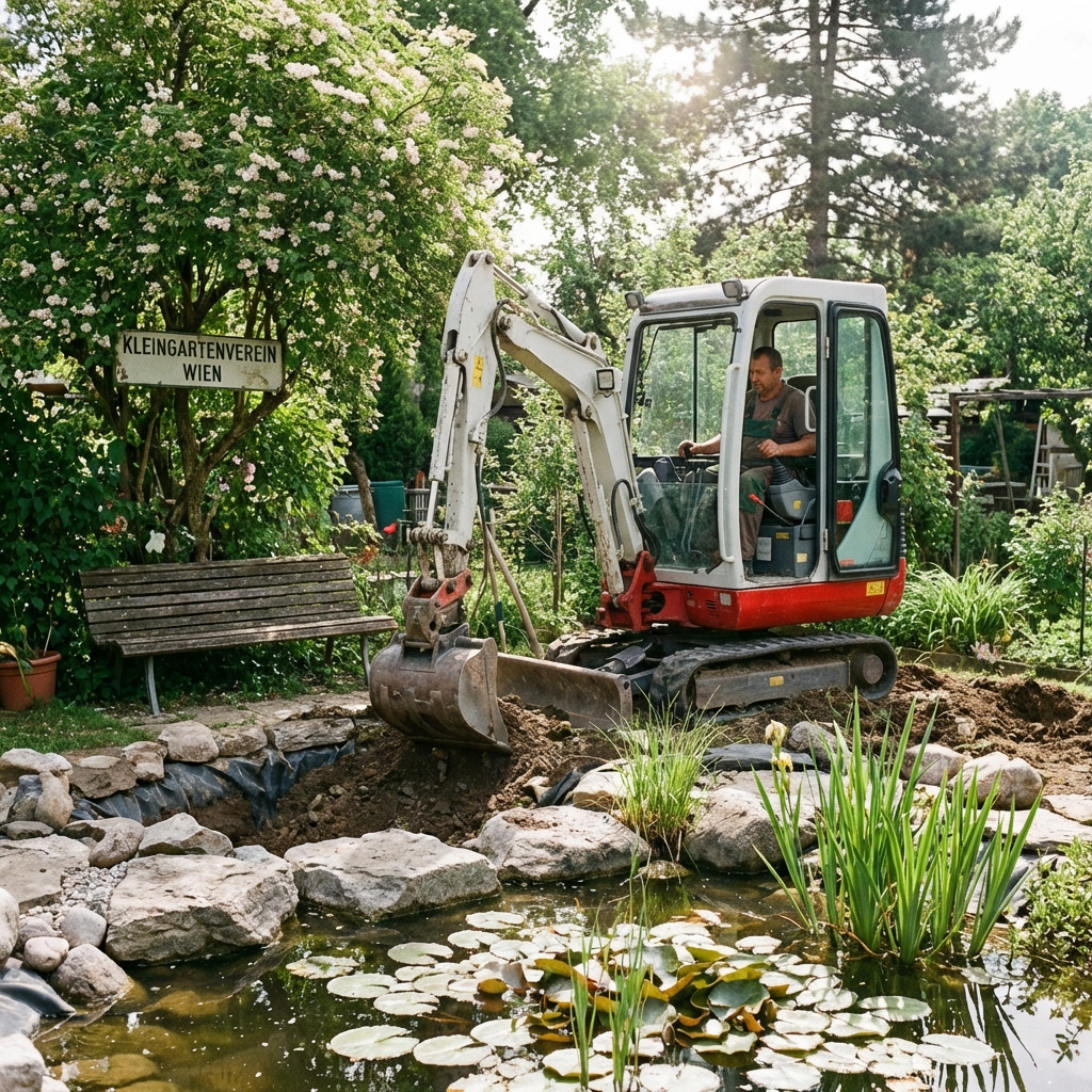 Baggerarbeiten im KGV Ferdinand Hanusch