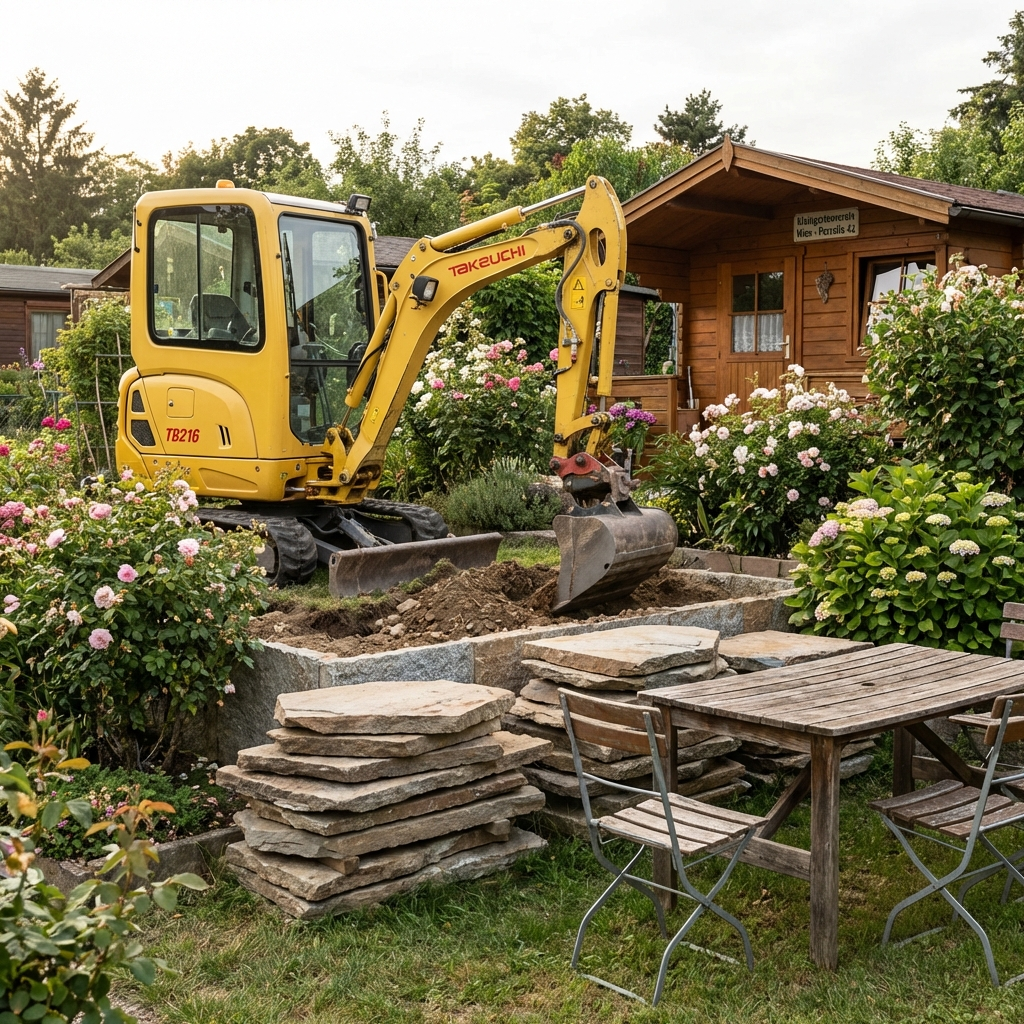 Baggerarbeiten im KGV Am Mühlweg