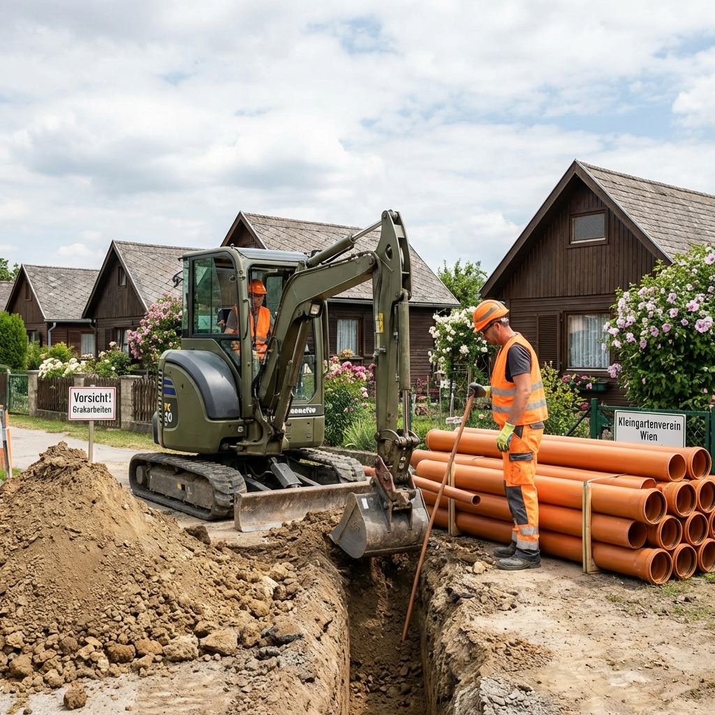 Baggerarbeiten im KGV Am Ameisbach