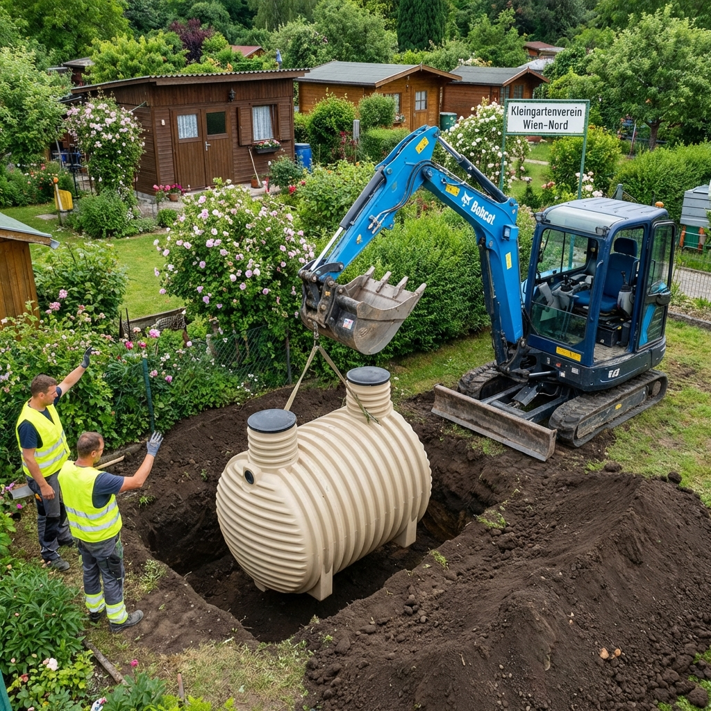 Baggerarbeiten im KGV Anzengruber