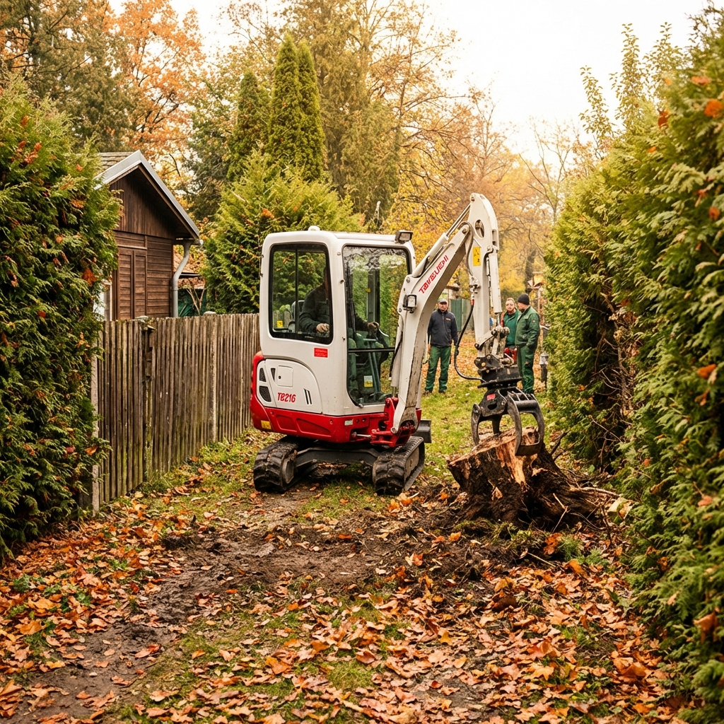 Baggerarbeiten im KGV Grinzing