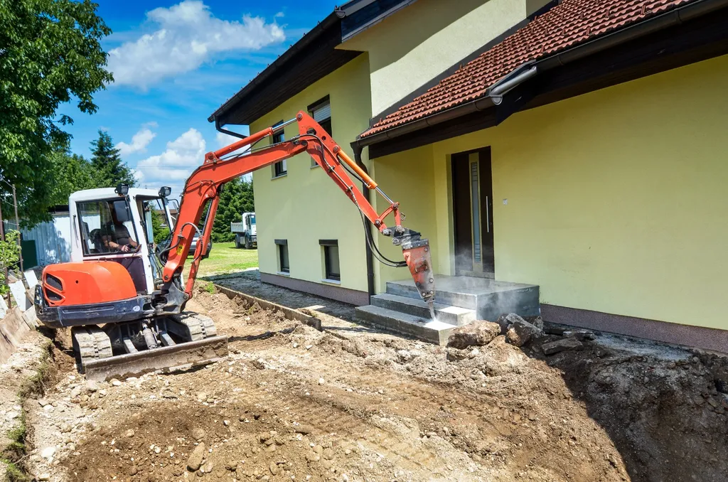 Fundamentstemmung mit Meißel